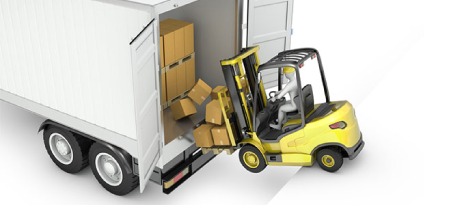 Container di chuyển đột ngột khiến xe nâng hàng bị rơi