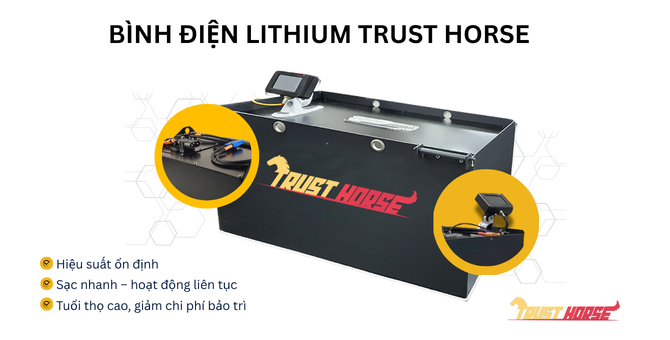 Bình Điện Lithium Trust Horse: Sạc Nhanh, Tối Ưu Xe Nâng