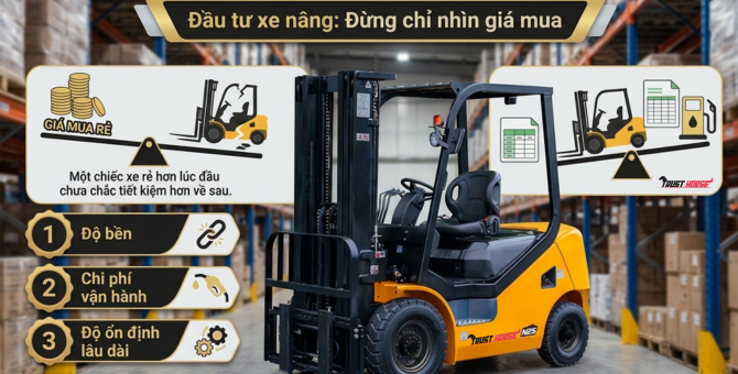 Đầu Tư Xe Nâng Kho Vận: Đừng Chỉ Nhìn Giá Mua, Hãy Nhìn Hiệu Quả Dài Hạn!