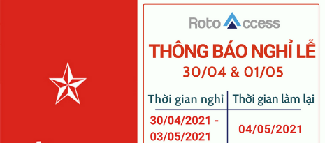 Thông Báo Lịch Nghỉ Lễ 30/04 & 01/05 năm 2021