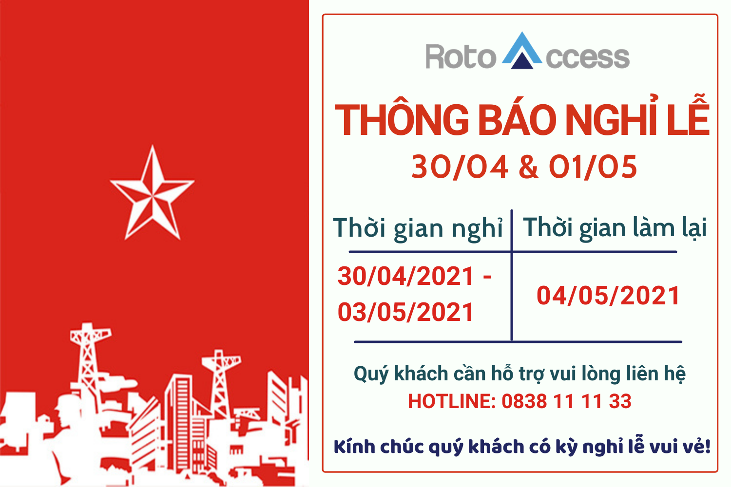 thông báo nghỉ lễ